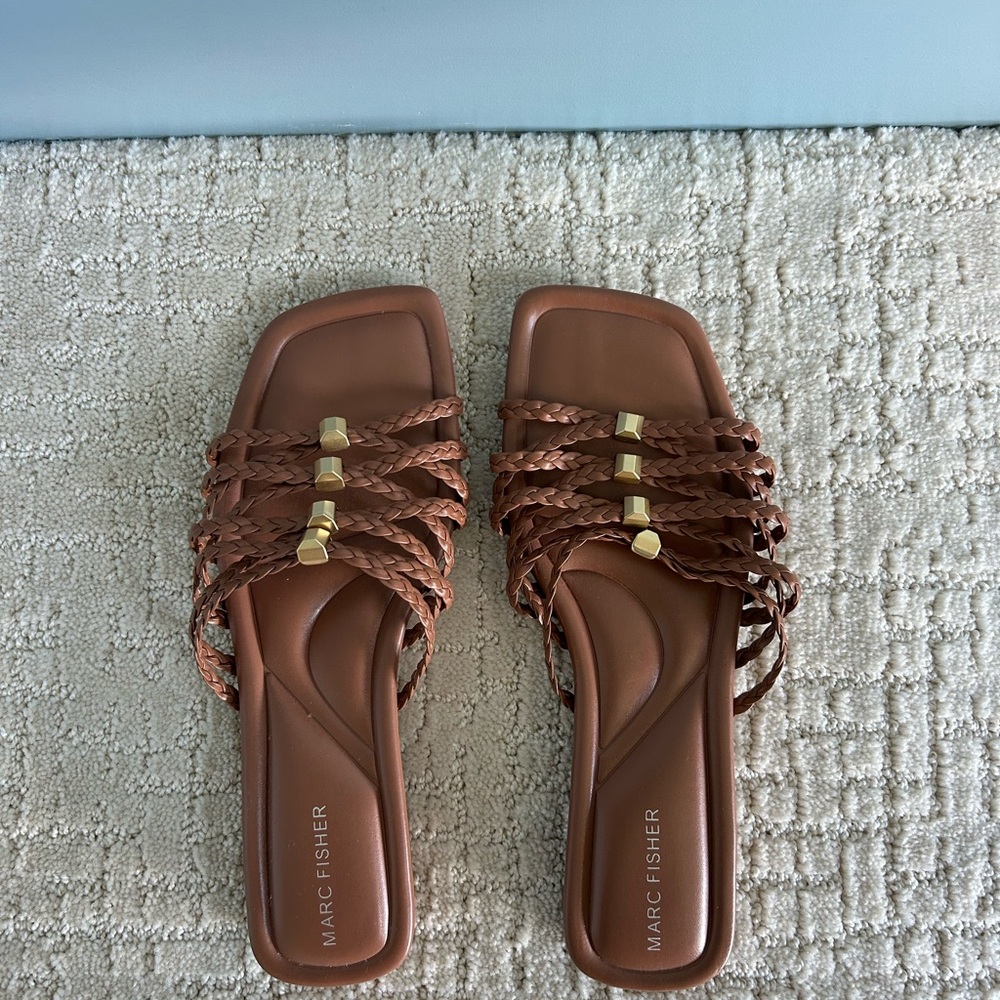 Marc Fisher Women's Tan Braided Sandals